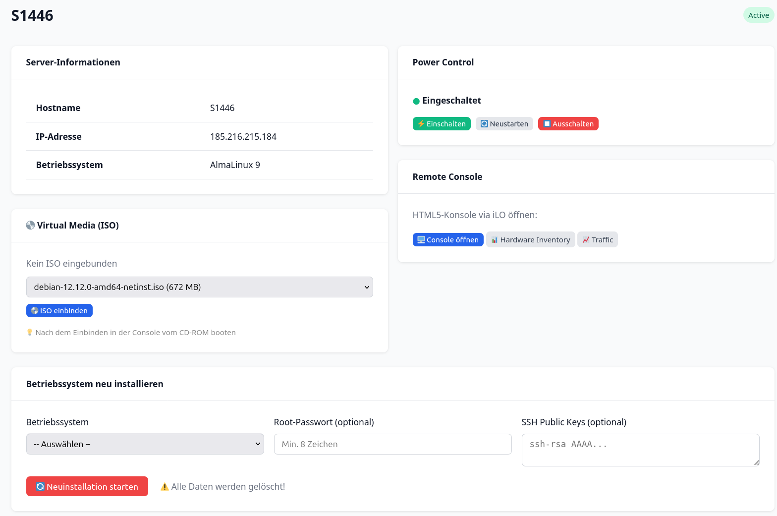 Unser eigenes Server-Panel kommt